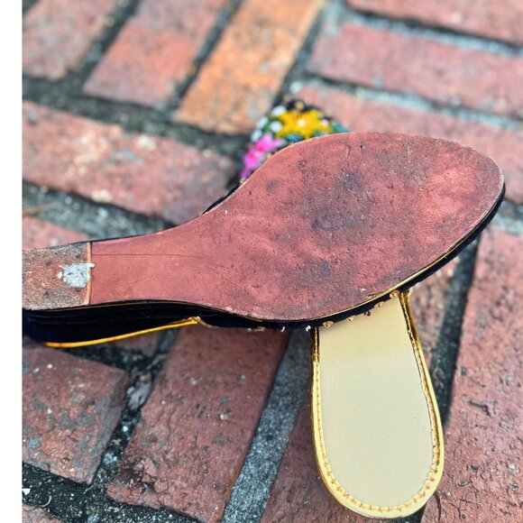 Vintage Jung Kee Beaded Velvet Mule Slides | Made in Hong Kong - Picture 8 of 11